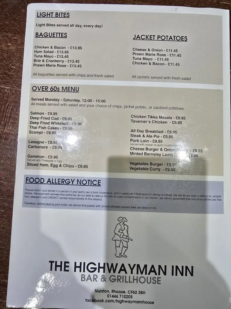 Menu_The Highwayman Inn_Rhoose_image_3