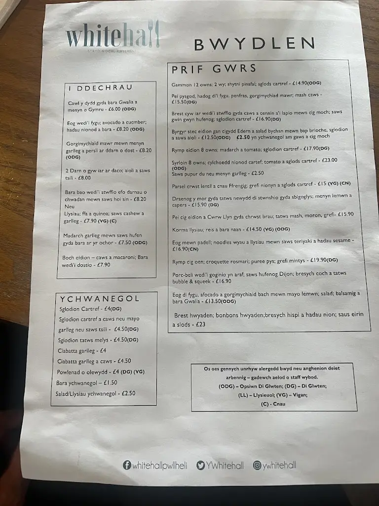 Menu_Whitehall_Pwllheli_image_1