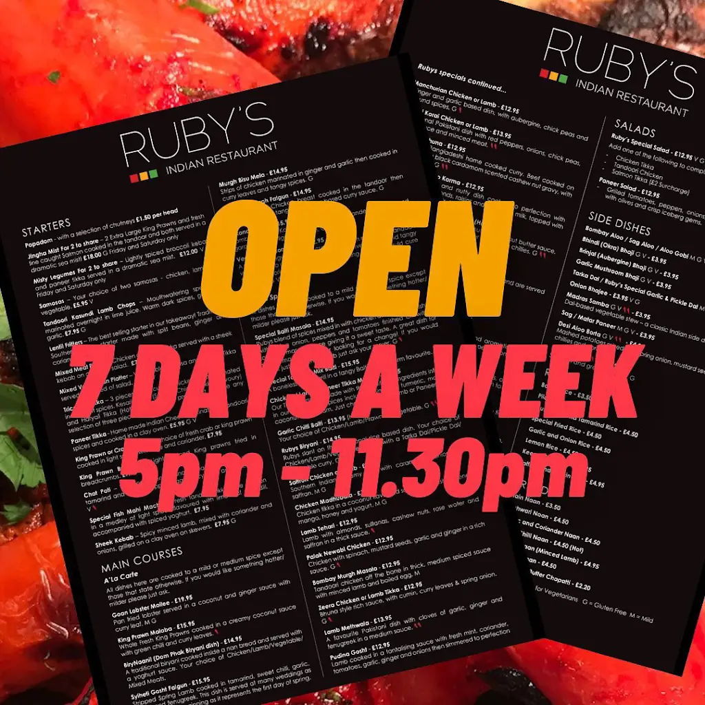 Menu_Ruby’s Indian Restaurant Bishop’s Stortford_Bishops Stortford_image_3
