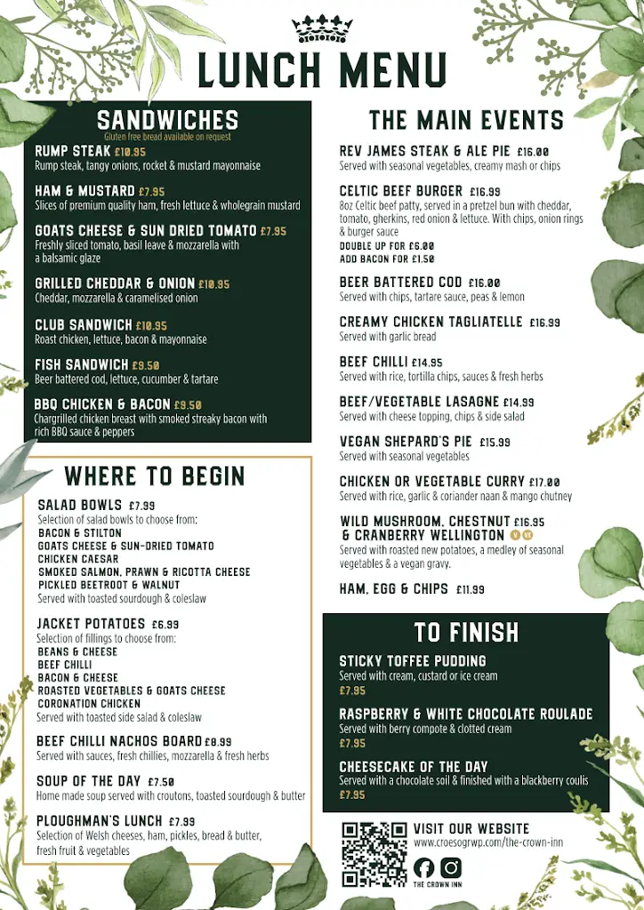 Menu_The Crown Inn_Rhayader_image_1