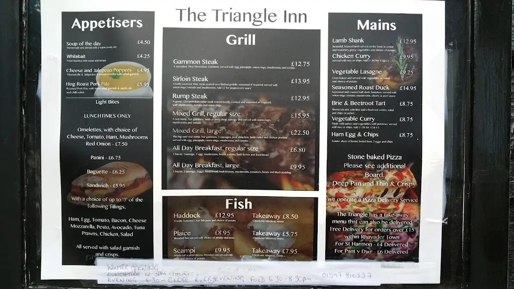 Menu_The Triangle Inn_Rhayader_image_1
