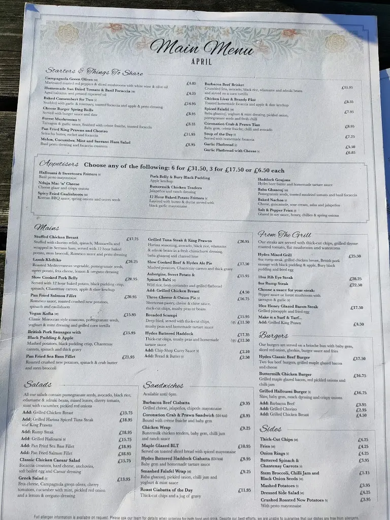 Menu_The Golden Lion_Rossett_image_2