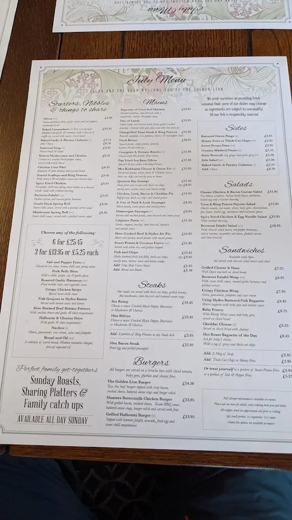 Menu_The Golden Lion_Rossett_image_4