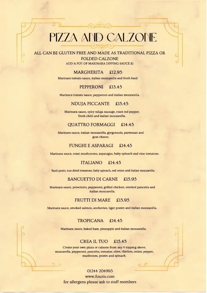 Menu_Fouzi’s Cafe Bar Pizzeria _Rossett_image_1