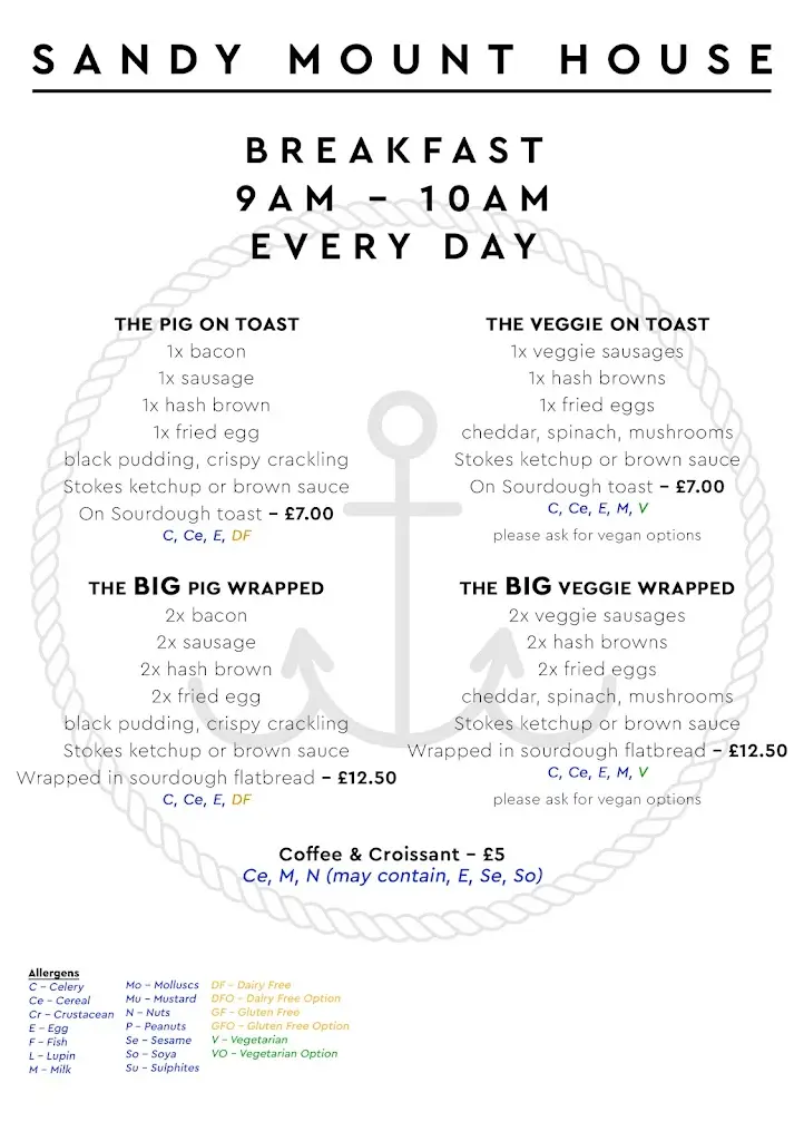 Menu_Sandy Mount House_Rhosneigr_image_1