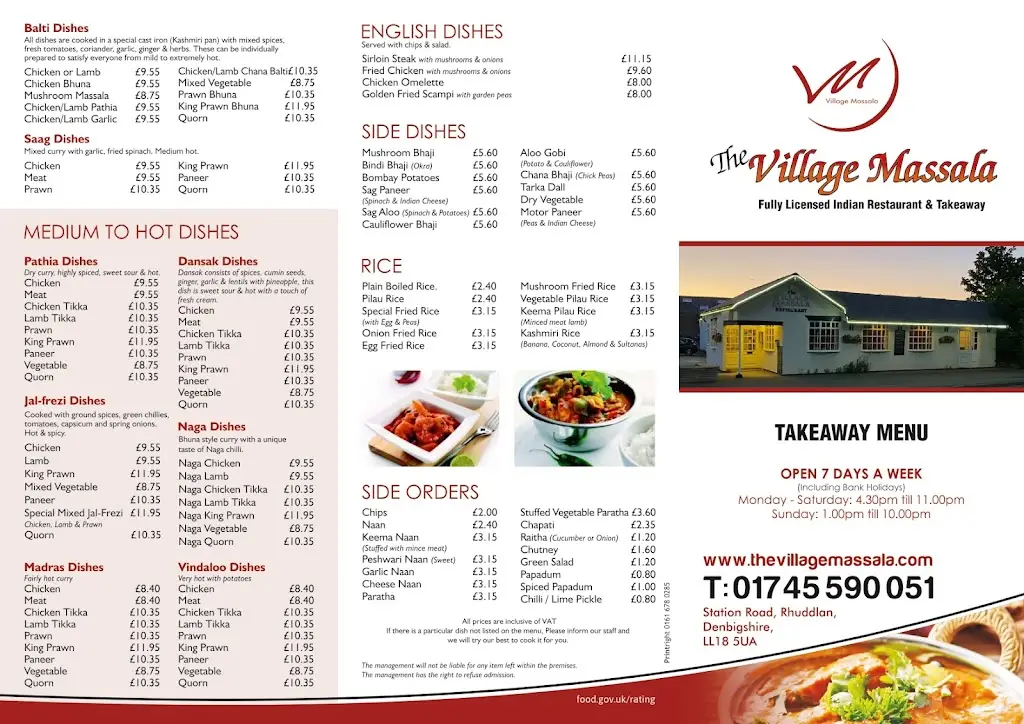 Menu_The Village Massala | Indian Restaurant in Rhuddlan_Rhuddlan_image_1