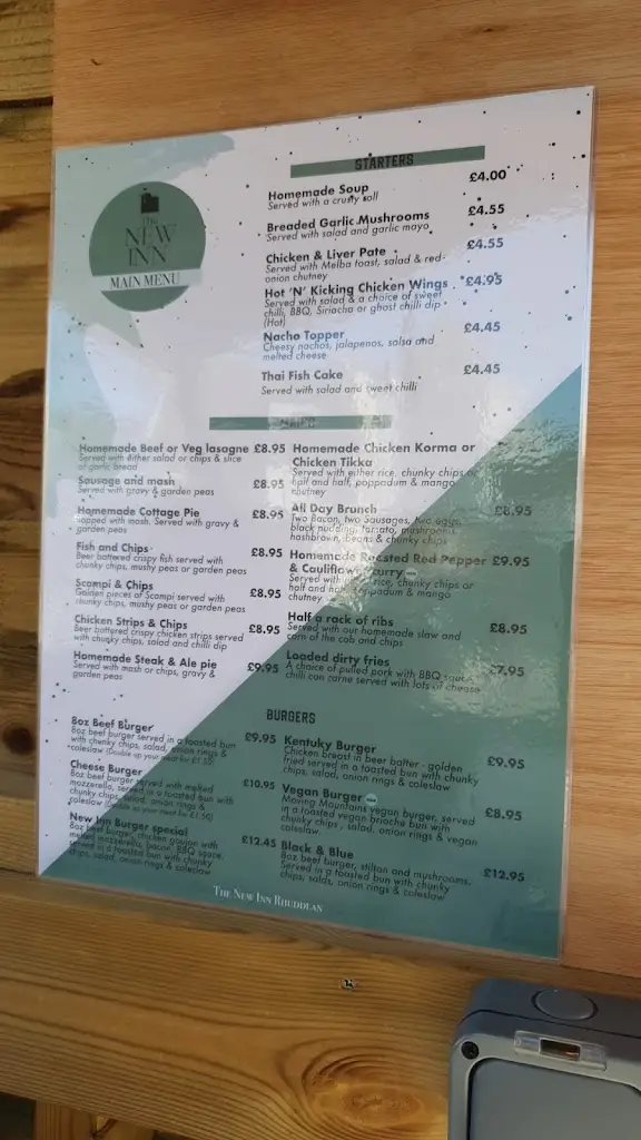 Menu_The New Inn Hotel_Rhuddlan_image_2
