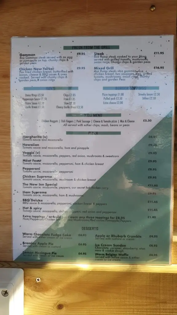 Menu_The New Inn Hotel_Rhuddlan_image_3