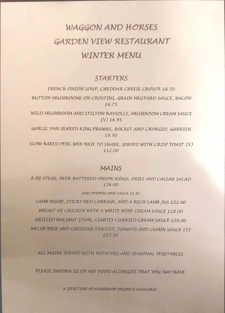 Menu_Waggon and Horses_Sir Powys_image_1