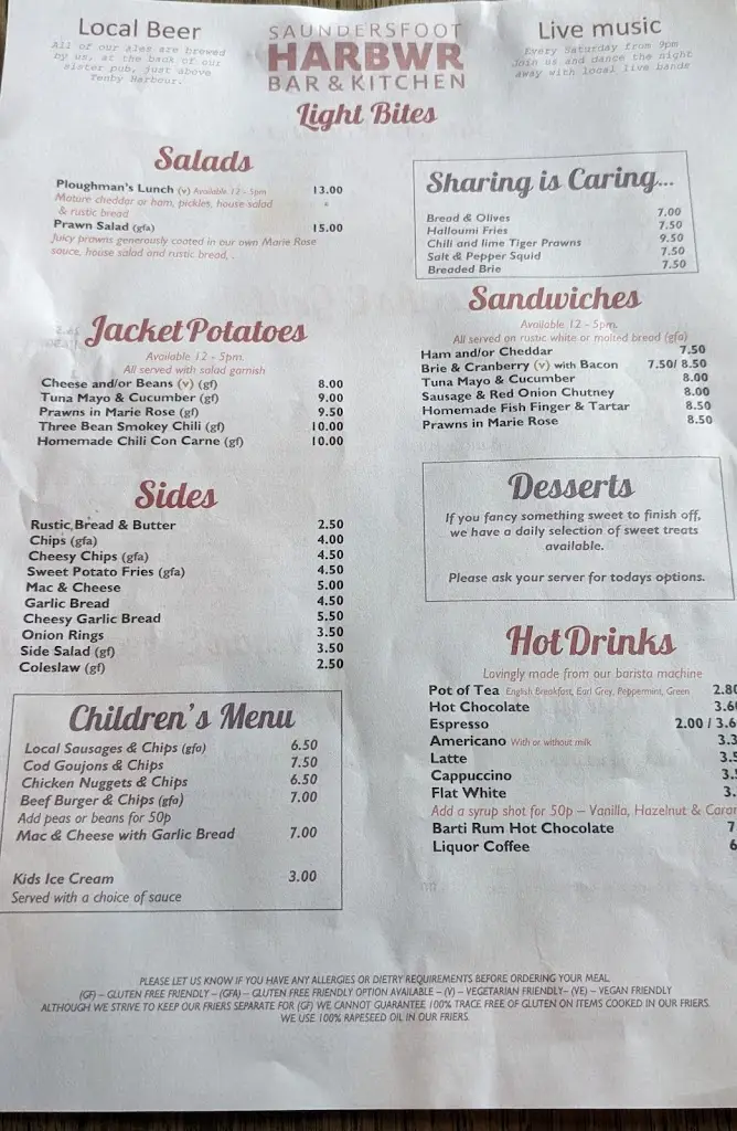 Menu_HARBWR Bar & Kitchen_Saundersfoot_immagine_4