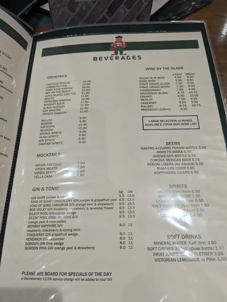 Menü_Fantozzi Restaurant Southgate_Southgate_Bild_3