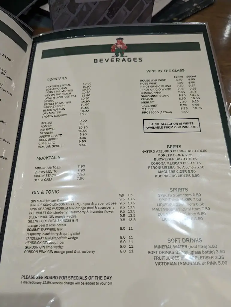 Menü_Fantozzi Restaurant Southgate_Southgate_Bild_4