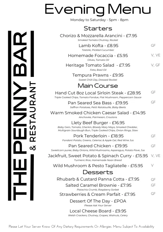 Menu_The Penny Bar & Restaurant_Saint Clears_image_2