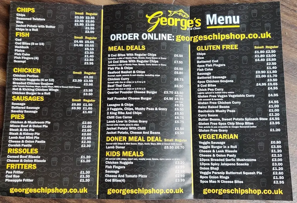 Menu_George's Fish & Chips Of St Clears_Saint Clears_image_3