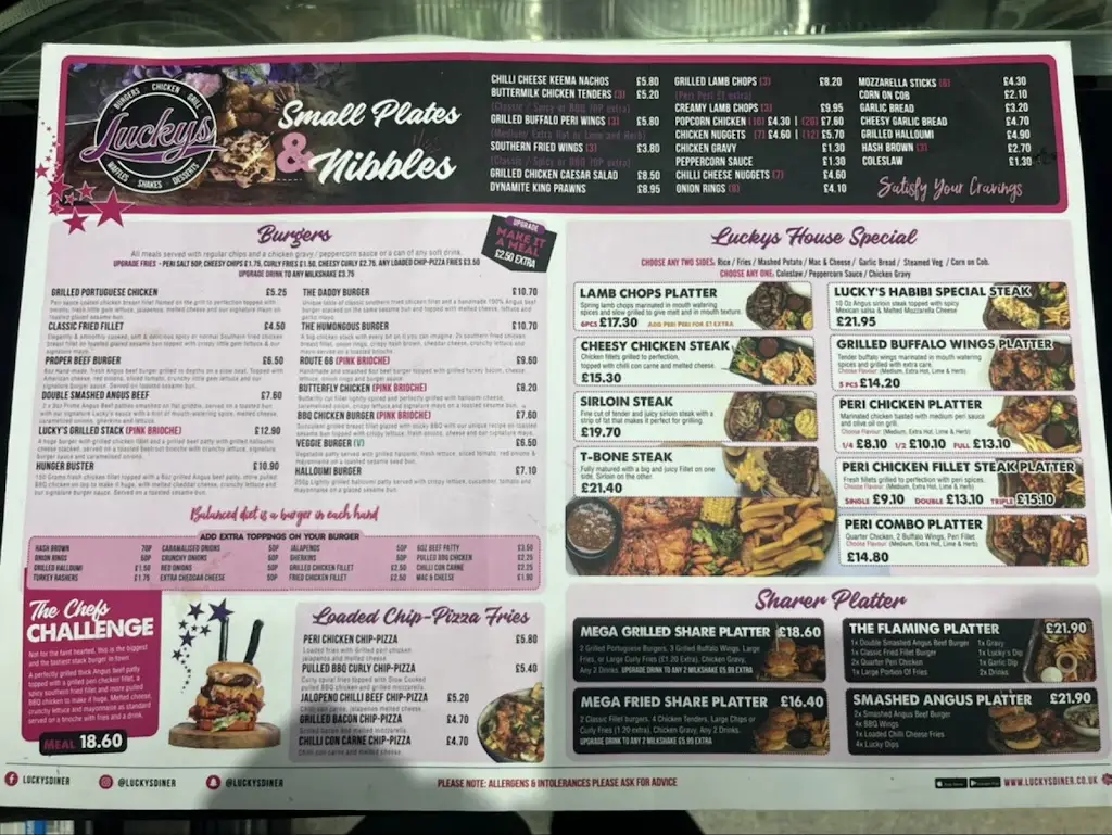 Menu_Lucky's Rhyl_Rhyl_image_1