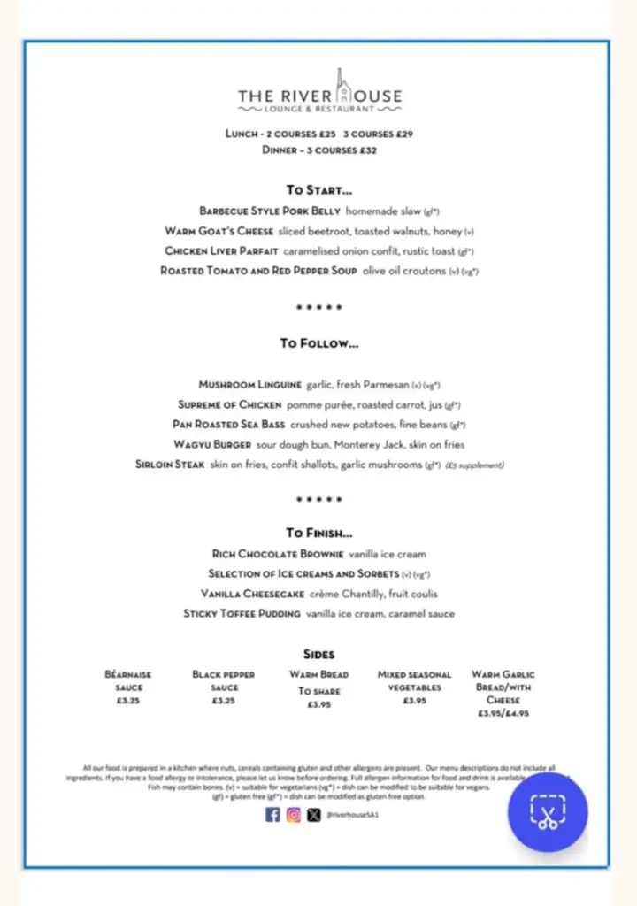 Menu_The River House_Swansea_image_2