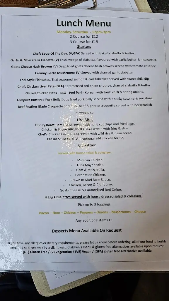 Menu_Coultons bar & grill @ The Trefnant_Trefnant_image_1