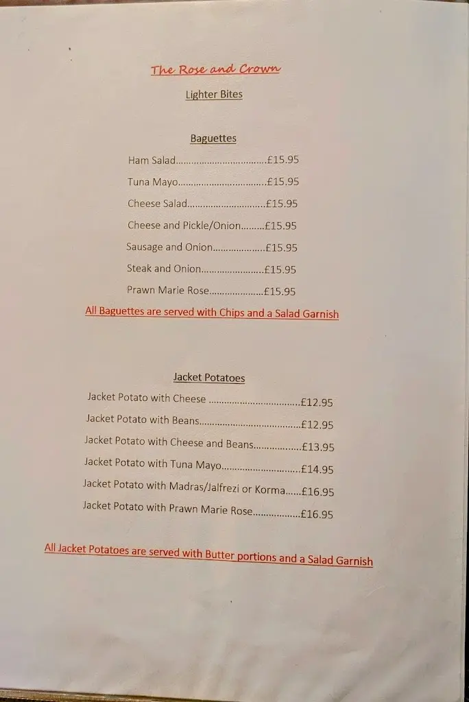 Menu_The Rose & Crown, Tintern_Tintern_immagine_3