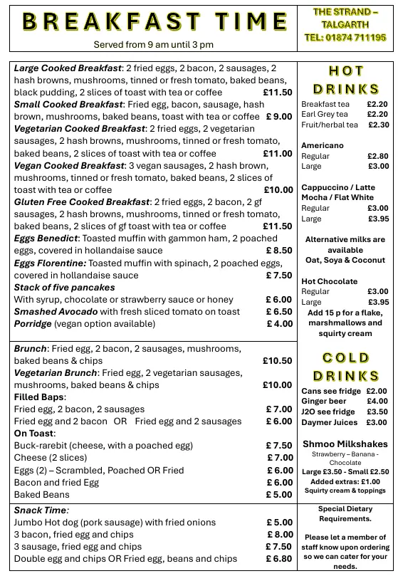 Menu_The Strand Bookshop and Café_Talgarth_image_2