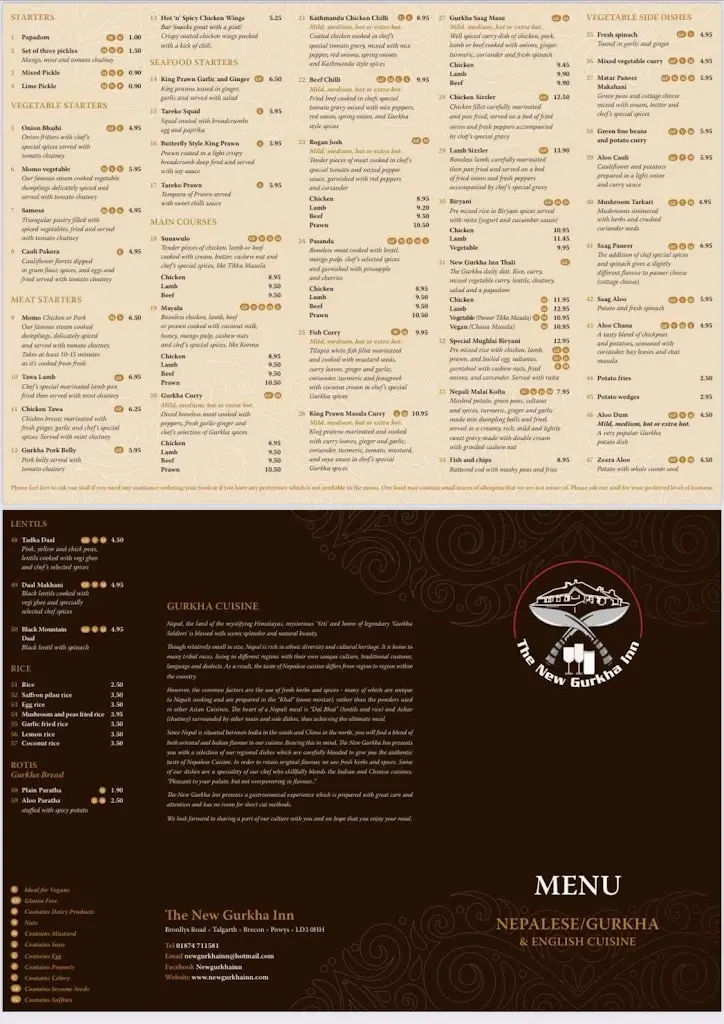 Menu_New Gurkha Inn_Talgarth_image_1