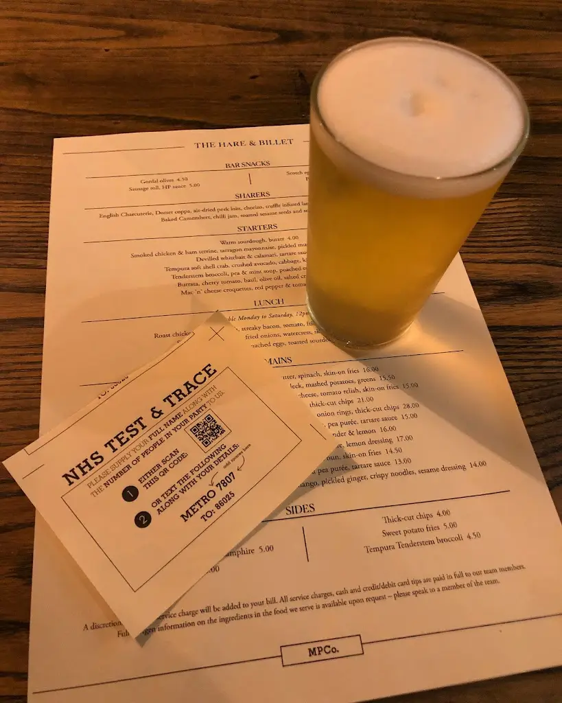 Menu_The Hare & Billet_Blackheath_image_4