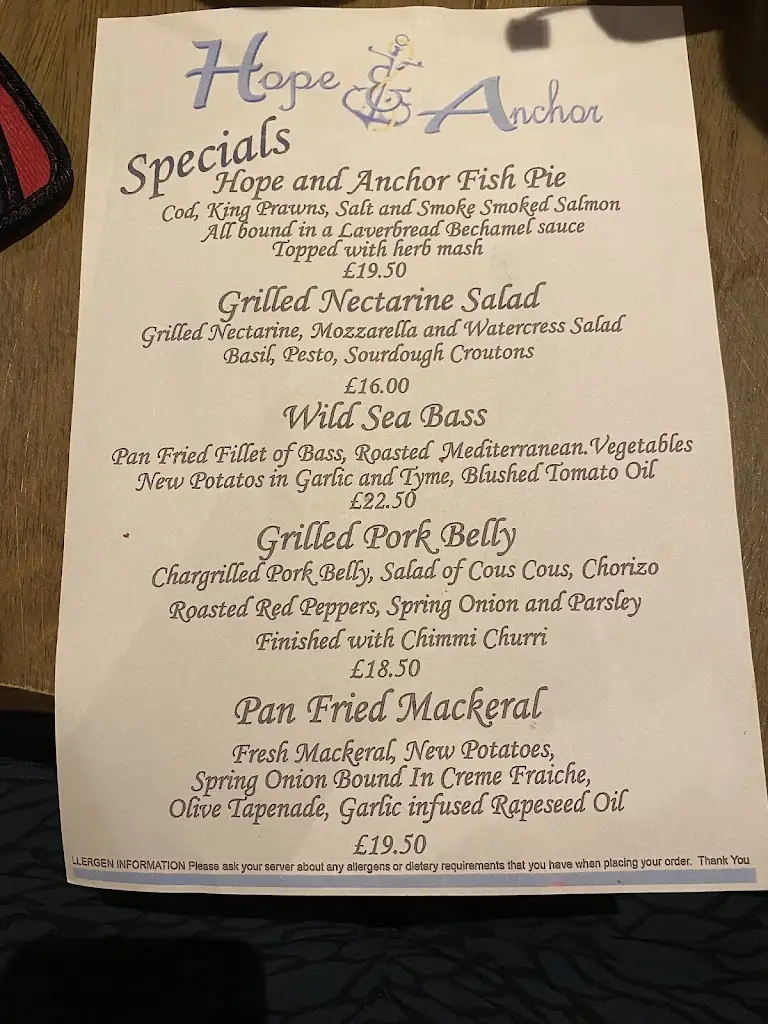 Menu_Hope & Anchor_Tenby_image_1