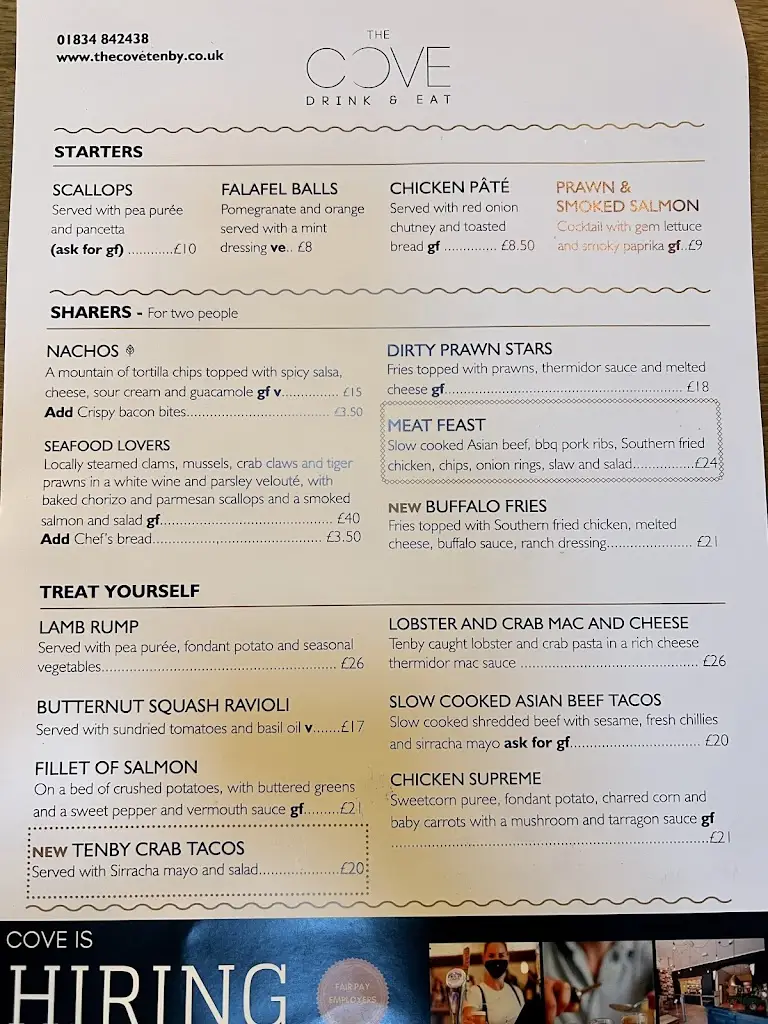 Menu_The Cove, Tenby_Tenby_immagine_2
