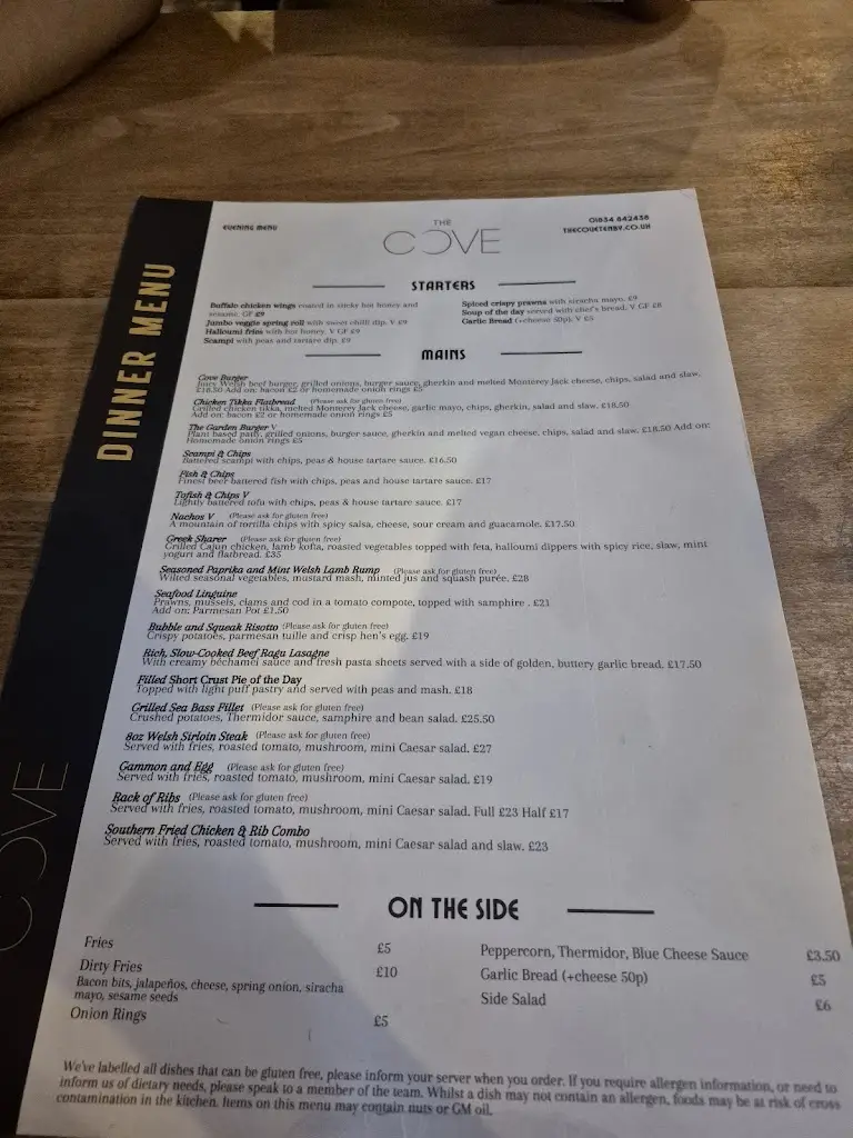Menu_The Cove, Tenby_Tenby_immagine_4
