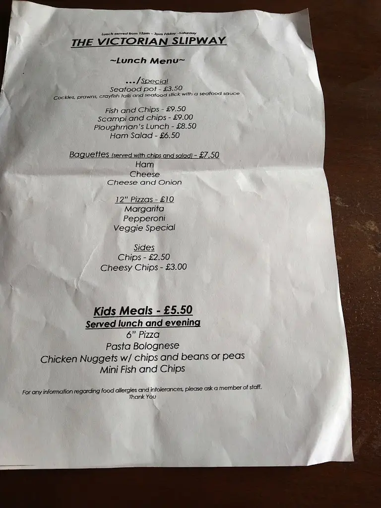 Menu_The Victorian Slipway_Tywyn_image_4