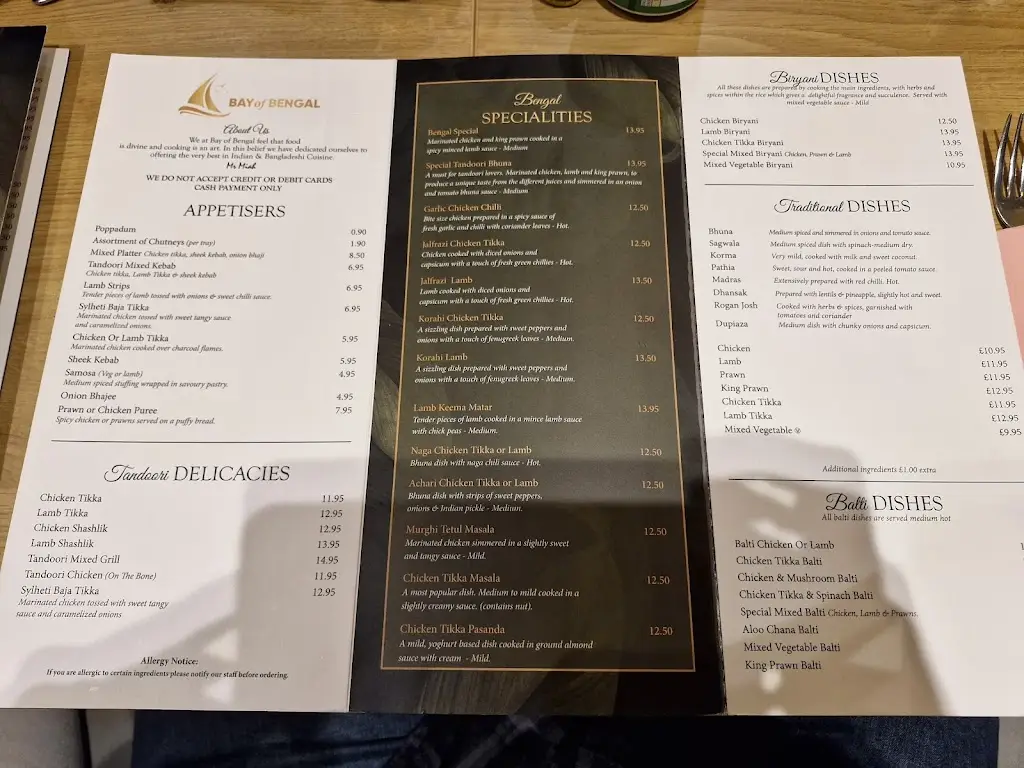 Menu_Bay of Bengal Tywyn_Tywyn_image_1