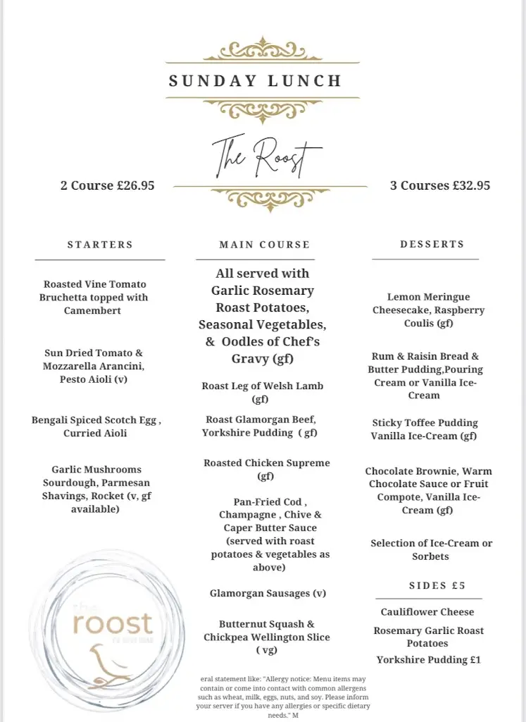 Menu_The Roost_Vale of Glamorgan_image_4