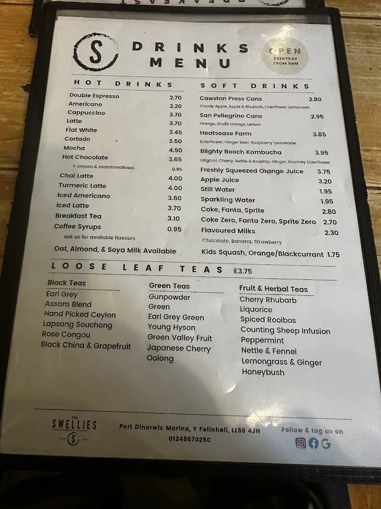 Menu_The Swellies_Y Felinheli_image_1