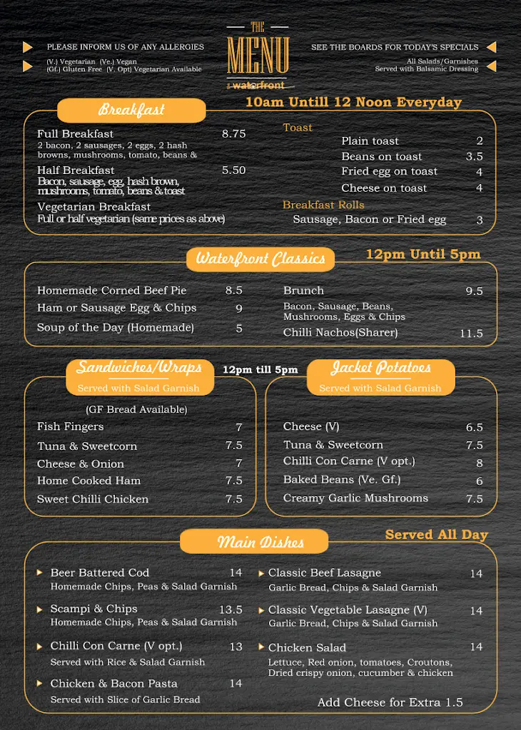 Menu_The Waterfront_Porthcawl_image_1