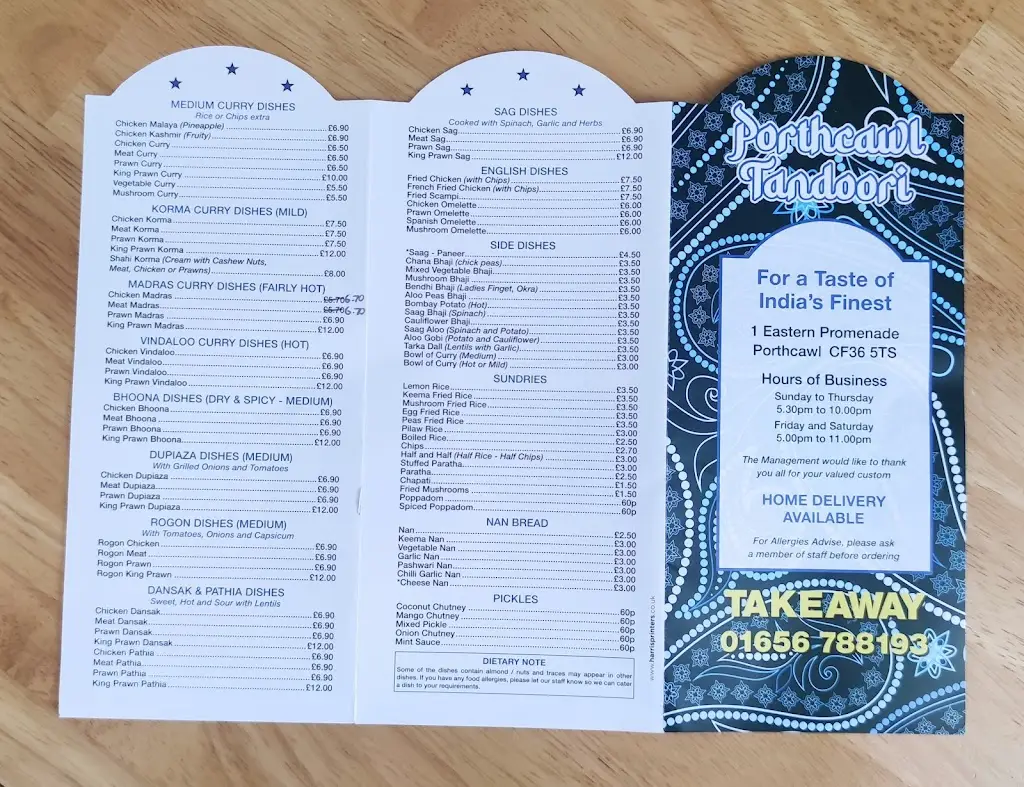 Menu_Porthcawl Tandoori Takeaway_Porthcawl_image_1