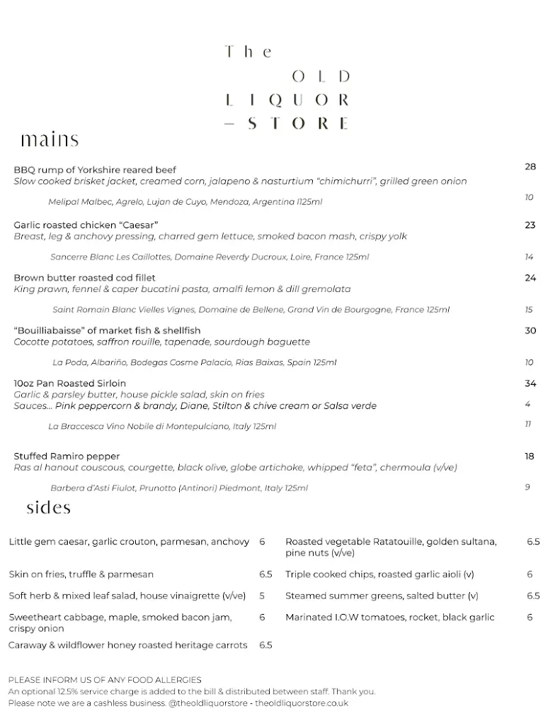 Menu_The Old Liquor Store Restaurant & Bar_Bishopthorpe_image_1