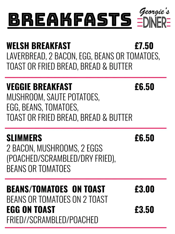 Menu_Georgie's Diner_Porthcawl_image_2