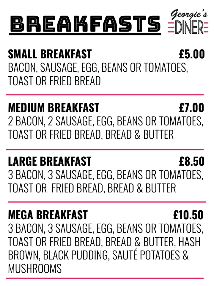 Menu_Georgie's Diner_Porthcawl_image_3