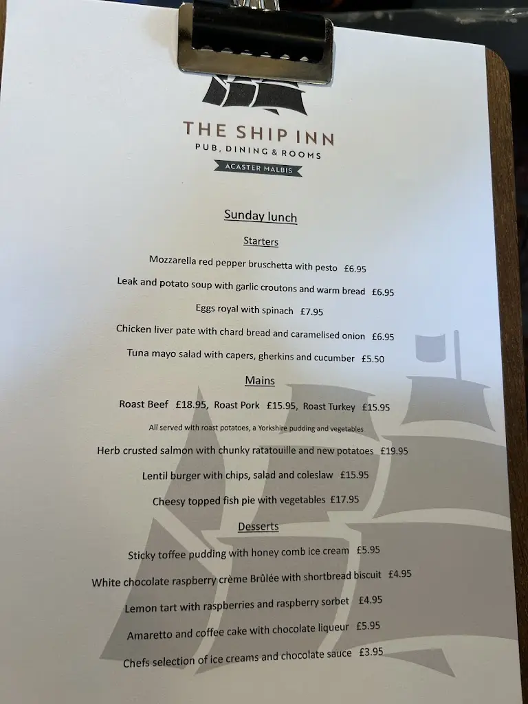 Menu_The Ship Inn_Bishopthorpe_image_1