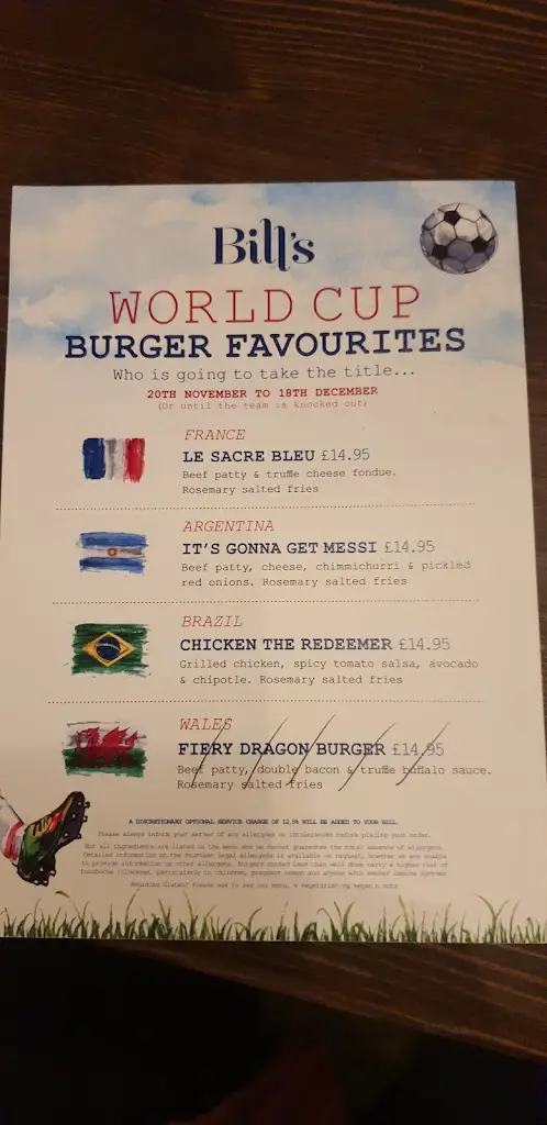 Menu_Bill's Braintree Restaurant_Black Notley_image_1