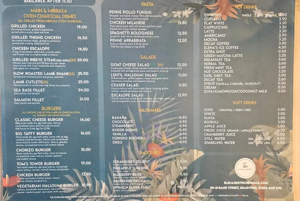 Menu_Elena's Bistro_Black Notley_image_4