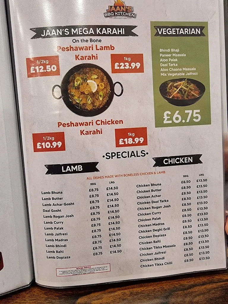 Menu_Jaan's Restaurant Blackburn_Blackburn_image_4