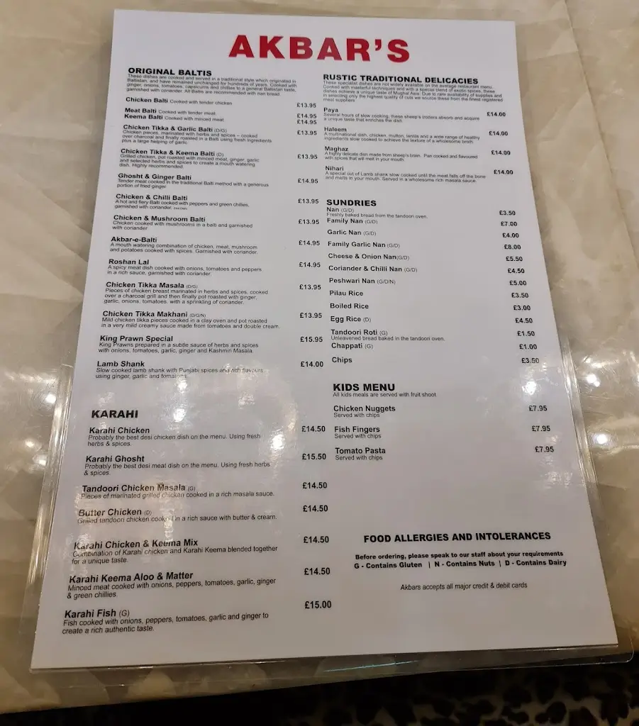 Menu_Akbar's Restaurant_Blackburn_image_2