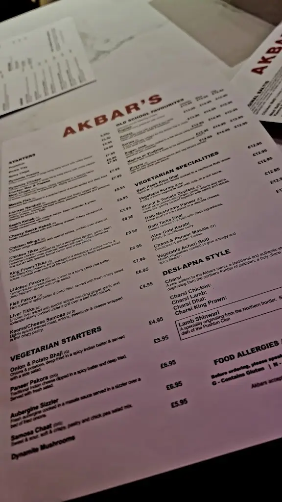 Menu_Akbar's Restaurant_Blackburn_image_4