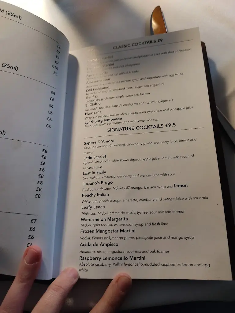 Menü_Luciano's at the Millstone_Blackrod_Bild_3