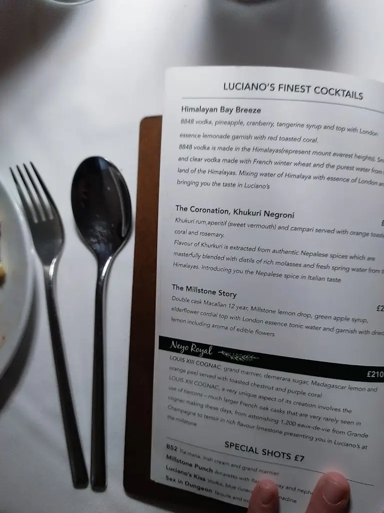 Menü_Luciano's at the Millstone_Blackrod_Bild_4