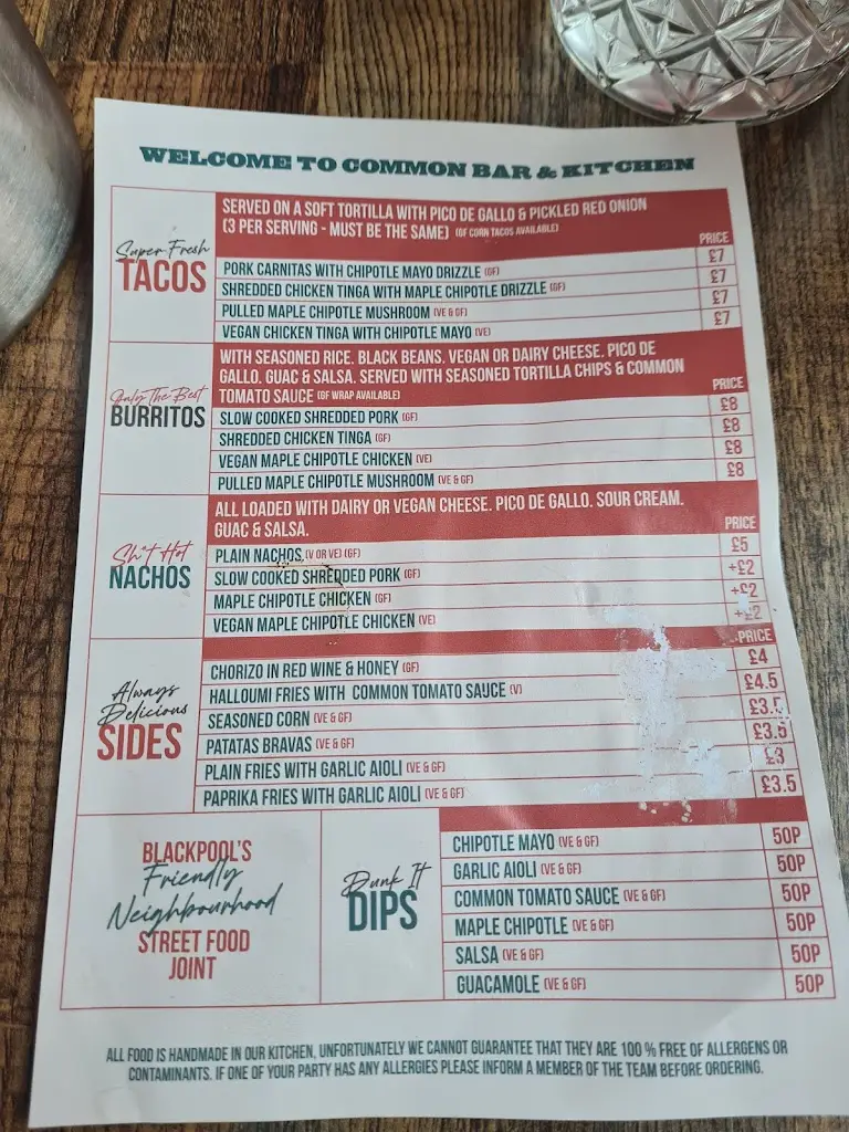 Menu_Common Bar & Kitchen_Blackpool_image_2