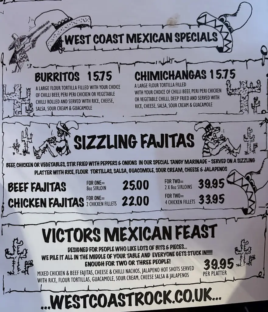 Menu_West Coast Rock Cafe_Blackpool_immagine_4