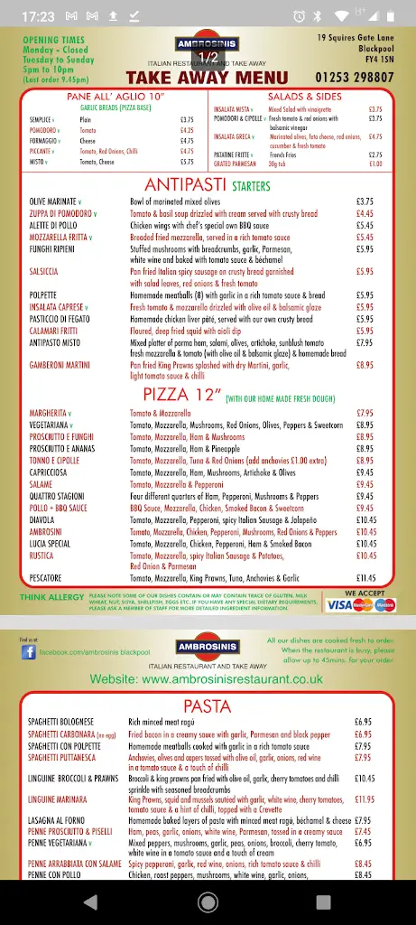 Menu_Ambrosini's_Blackpool_image_1