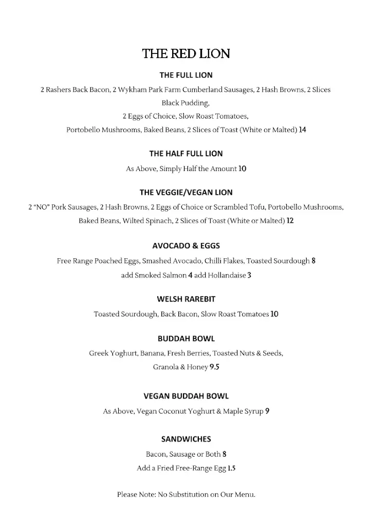 Menu_The Red Lion_Bloxham_image_1