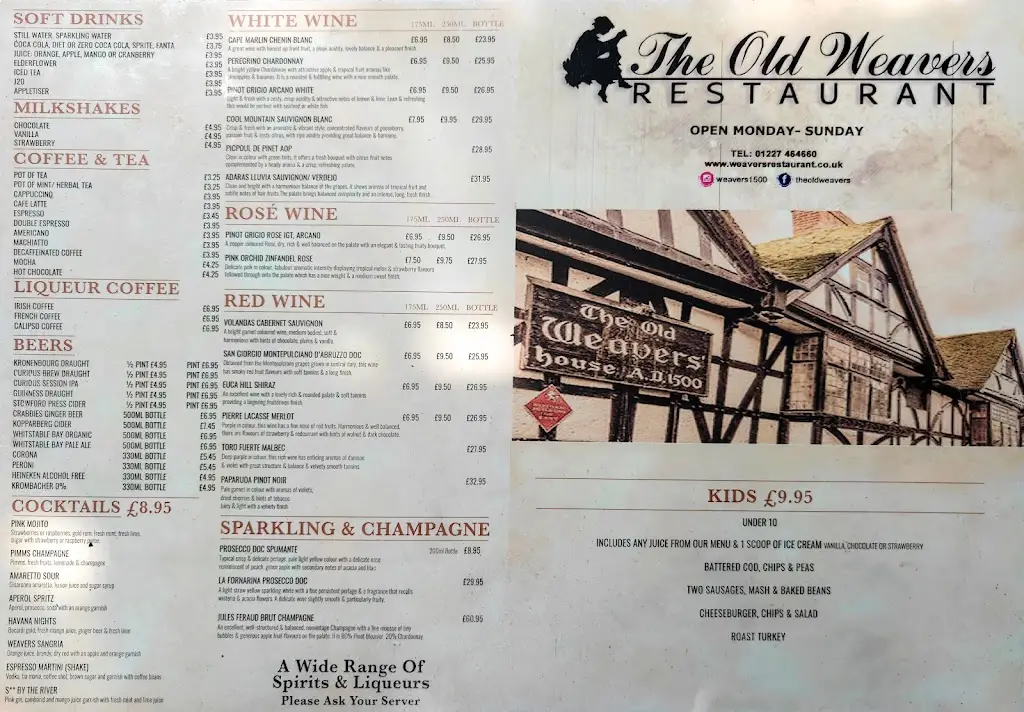 Menu_Old Weavers House_Blean_image_1